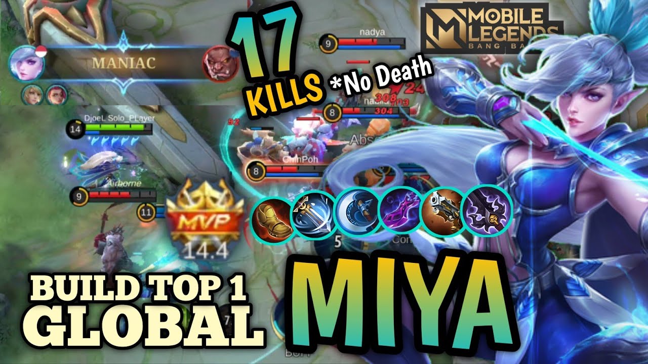 Miya Almost Savage❗[17 Kills + 3x Maniac] Build Top Global Pro Player ~ MLBB