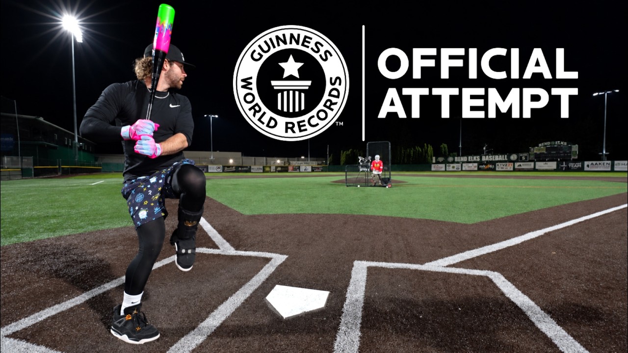 The Hardest Hit Baseball Ever | Guinness World Records Attempt