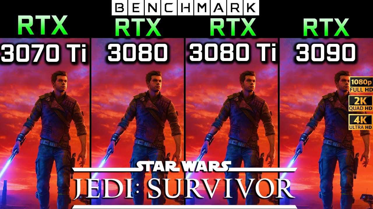 Star Wars Jedi Survivor // RTX 3070 Ti vs RTX 3080 vs RTX 3080 Ti vs ...