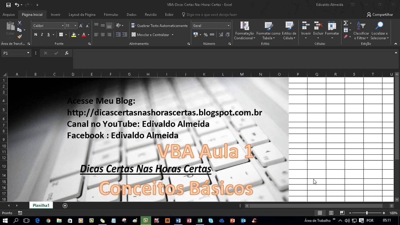 VBA Conceitos Básicos Aula 1 - YouTube