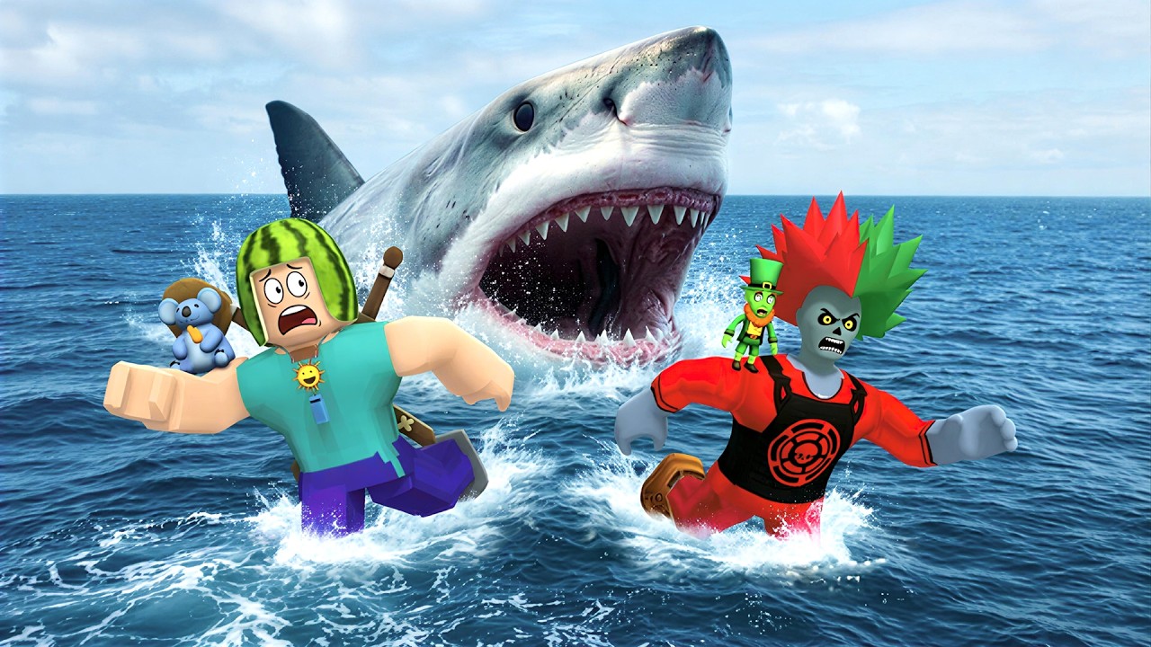 ZOMBİK VE STEVE DEV KÖPEK BALIĞINDAN KAÇIYOR! 🦈🏃‍♂️ Roblox Türkçe