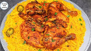 Chicken Steam Roast With Pulao, Chicken Roast With Yellow Rice Platter by Cooking With Passion