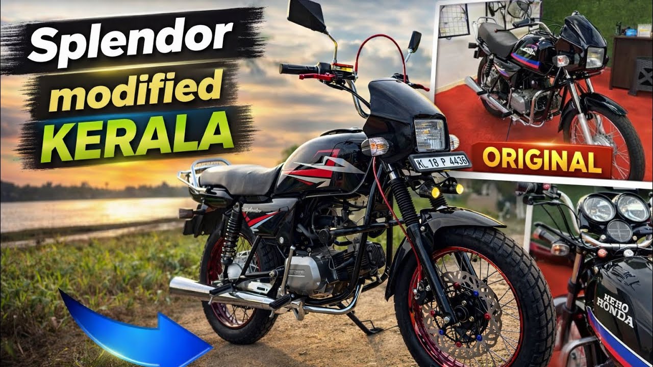 Splendor modified Kerala 🔥 | hero honda splendor modified | hero honda ...