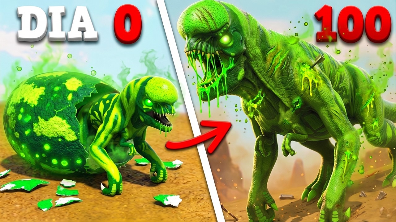 SAINDO DO OVO! GIGANTE TOXICO DISTORTHUS REX VERDE!