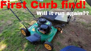 Weed Eater Lawn Mower first curb find! Will it Run