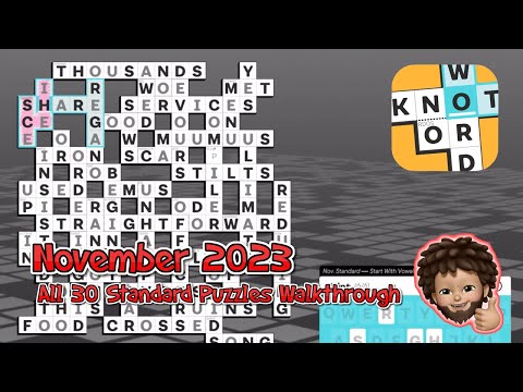 Knotwords - November 2023 All 30 standard puzzles level walkthrough | Apple Arcade