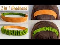 DIY 2 in 1 Beautiful Elastic Headband with Ruffle Scrunchie Pattern | How to Make Ruffle Hair Band