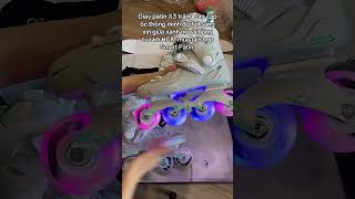 Giày patin X3 trắng cao cấp ốc thông minh độ full sáng xịn giữa xanh ngoài hồng của kh HCM