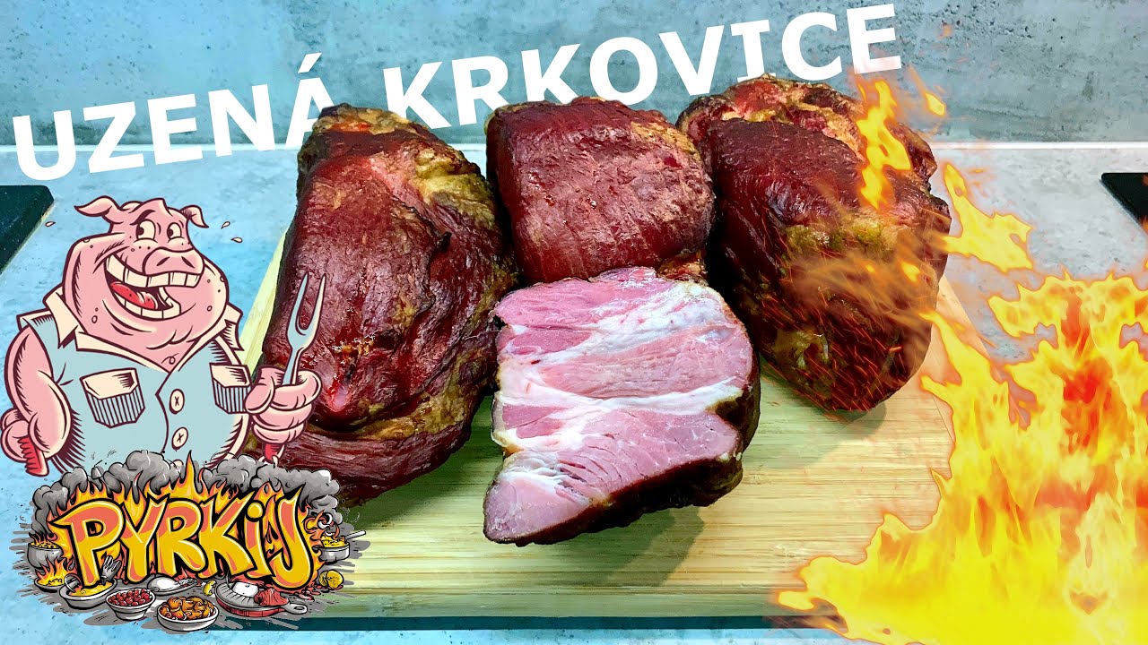 🔥Luxusní domácí uzená krkovice 🤤😋👍 #cooking #food #recipe #smoke