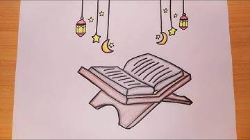 رسومات رمضان/ رسم قران كريم/ رسم فانوس رمضان/ رسم هلال رمضان/ رسم نجمة/رسم زينة رمضان/ رسم رمضان/