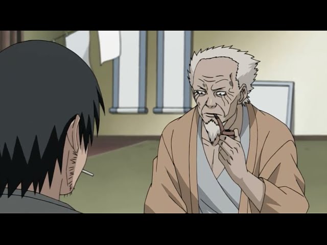 Young Asuma Sarutobi with his father class=