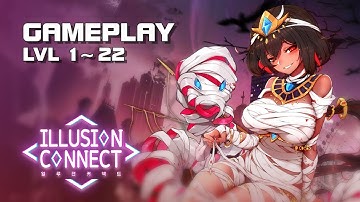 Illusion Connect - lvl 1~22 Gameplay - Android on PC - Mobile - F2P - KR
