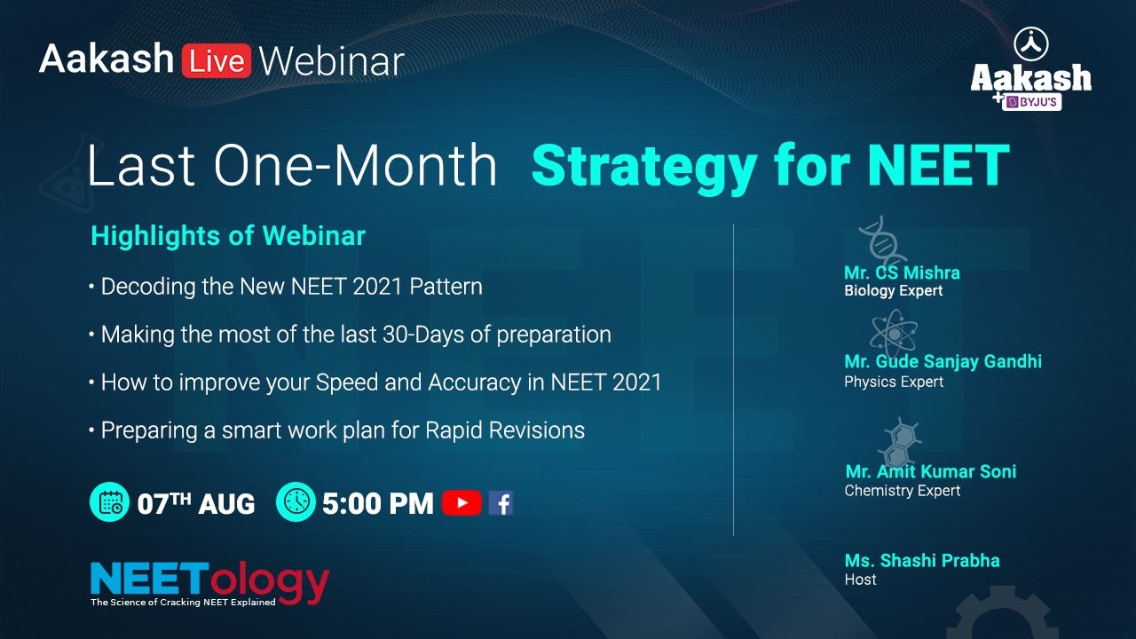 Last One Month Strategy For NEET 2021 | Last 30 Days Plan for NEET ...