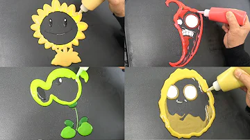 Plants vs Zombies Pancake Art - Sunflower, Jalapeno, Wall-Nut, Peashooter