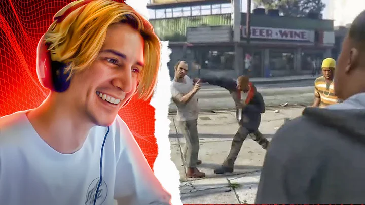 XQC REACTS TO GTA RANDOM GUY KEEPS PUNCHING TREVOR DURING CUTSCENE