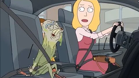 pickle rick turns human in slow motion