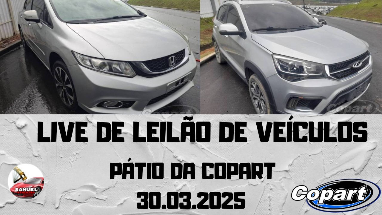 LIVE DE LEILÃO DE VEÍCULOS NO PÁTIO DA COPART 30.03.2026