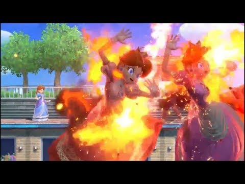 スマブラSP デイジー　炎エフェクト　手前やられ