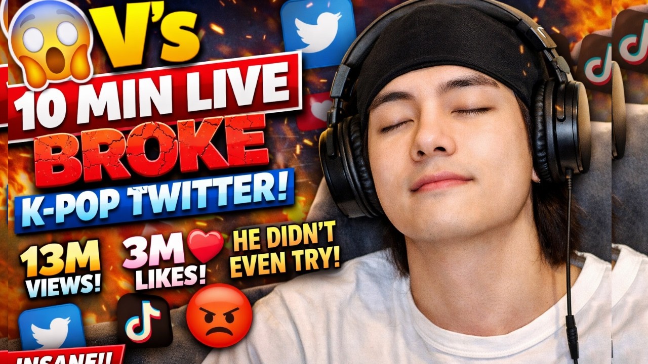 10-минутный прямой эфир Ви взорвал K-Pop Twitter 😳 13 миллионов просмотров, 3 миллиона лайков, и он!