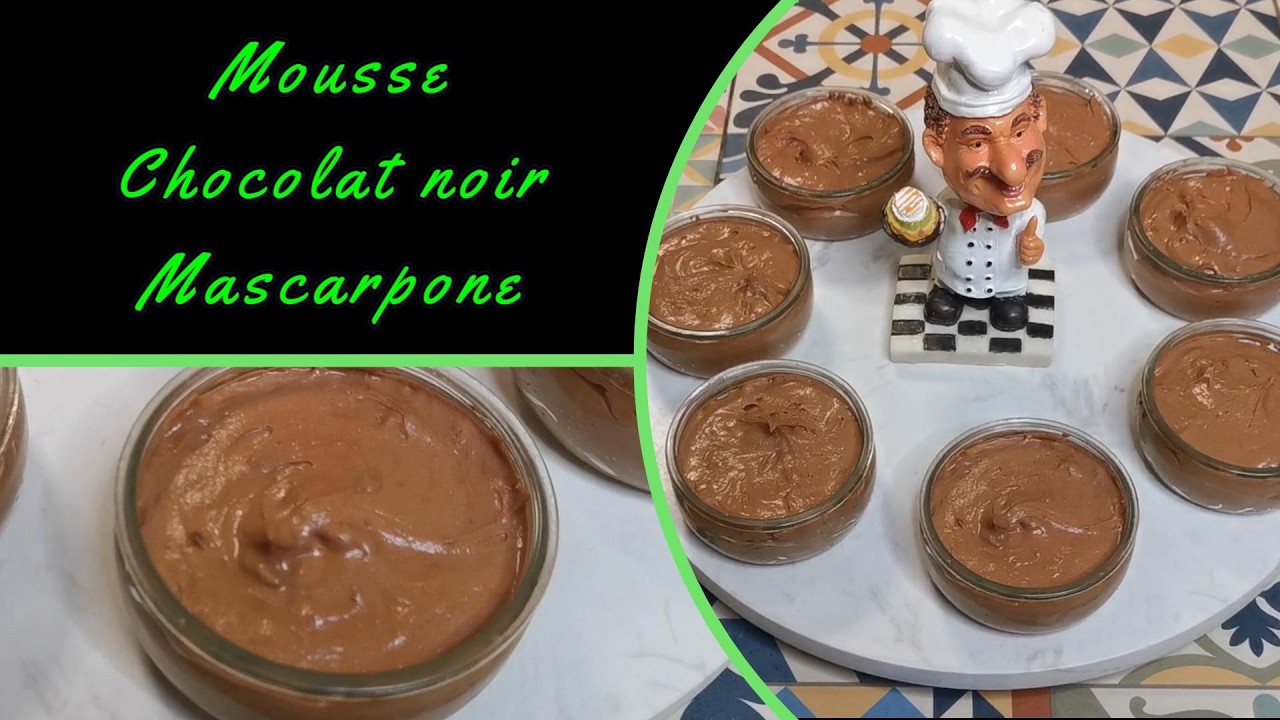 🍫✨Mousse chocolat noir, enrichie au mascarpone encore plus crémeuse et fondante.