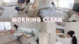 morning clean + food shop ✨ cleaning motivation