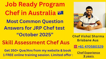 Job ready program Chef (what basic questions do Assessors ask?) australiapunjabi #jrpchef