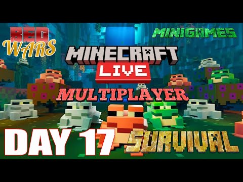 Minecraft Survival Day 17 || Automatic Farm Build || Minigames and Bedwars with Subs