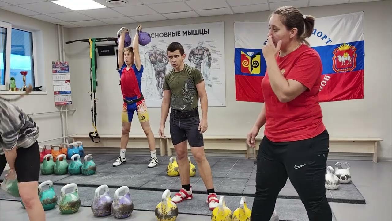 Гиревой спорт. Толчок лесенка 14,16,18,20,22,24кг: 1' через 1' отдыха в ...