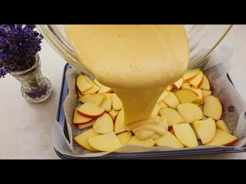 Apfelkuchen mit karamellisiertem Sahneguss backen | Rezept. 