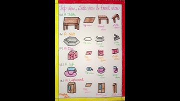 TOP VIEW , FRONT VIEW AND SIDE VIEW OF VARIOUS OBJECTS. #holiday home work  #maths #viral #shorts