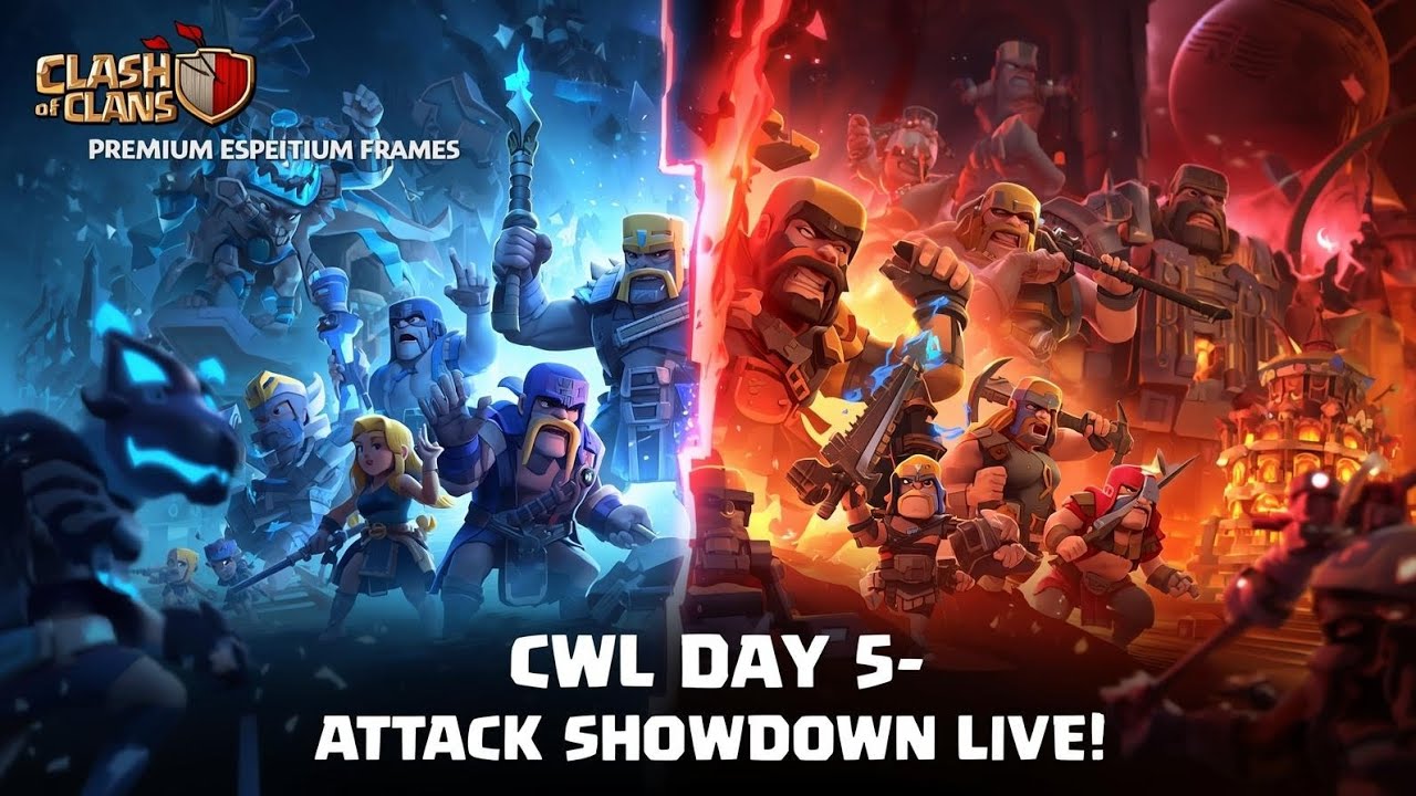 CWL Day 5 – Live War Attack Showdown! | Clash of Clans CWL 2025 - YouTube