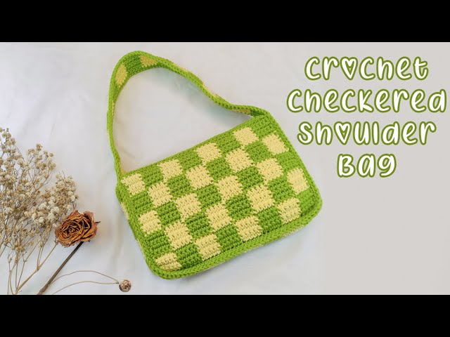 Crochet Checkerboard Handbag Y2K 90s Shoulder Bag Purse -   Tricot et  crochet, Sacs à main au crochet, Modèles de sac en crochet