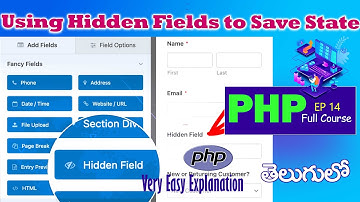 Hidden Fields in PHP || Episode 14 || Very easy learning