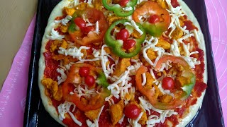 روش پختن پیتزای خانگی(طرز تهیه پیتزای خوشمزه در خانه بیدون پنیر مارزیلا) Homemade pizza recipe