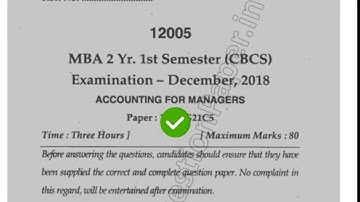 2018 Mdu MBA 1st Sem Accounting for Manager Question Paper #MduQuestionPaper