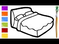 Bolalar uchun qayiq rasm chizish Draw bed picture for kids Рисуем пышную картинку для