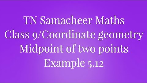 Example 5.12 Class 9 Coordinate geometry Tamilnadu Samacheer maths Nithyaganesh Maths