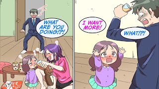 My wife was drunk and was letting our daughter drink as well [Manga Dub]