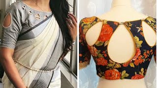 Flattering Tear Drop Shape Cut Out Saree Blouse Designs For Girls
