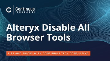 Alteryx Disable all Browse Tools