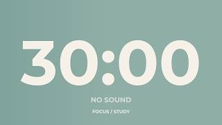 30 Minute Countdown Timer – No Sound | Deep Work