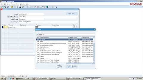 Oracle Applications Training - Menu Creation - III