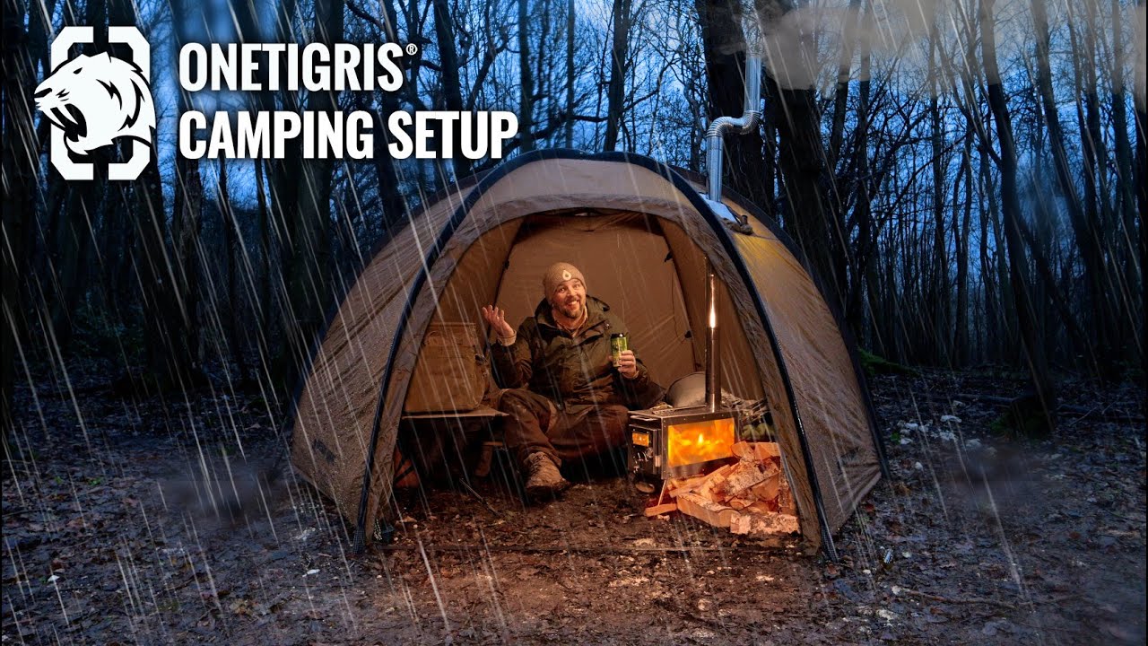 Rainy Hot Tent Camping with ALL OneTigris Gear