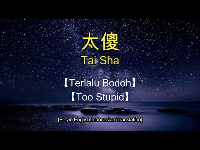 Tai Sha 【太傻】Terlalu Bodoh【Too Stupid】Eric Moo 【巫启贤】[Pinyin,English,Indonesian Translation]  cover class=