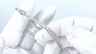 Vidéo: Bracelet ligne en or gris 18 Cts avec 2,0 Cts de diamants brillants (H-VS).