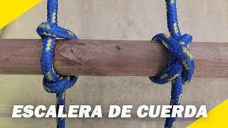 Como hacer una ESCALERA de CUERDA con nudo BALLESTRINQUE y MARLINE