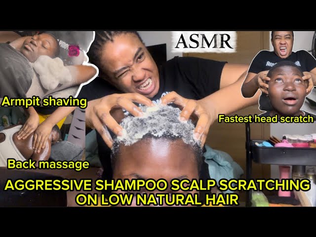 ASMR:THE FASTEST & MOST AGGRESSIVE SHAMPOO SCALP SCRATC ,FAKE SPIT PAINT,INTENSE BACK MASSAGE,ARMPIT