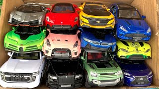 Box Full of Model Cars, Maserari Mc20, GTR R35, Aston Dbx, Lamborghini Veneno, Bugatti Centodieci