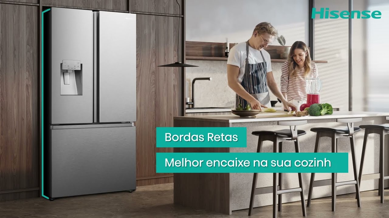 Refrigerador Hisense Inverter French Door RF-79W 536 Litros Inox