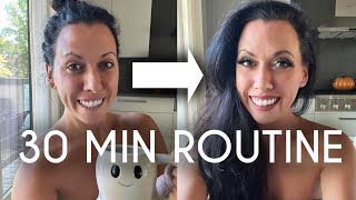 30 Minute Hair \& Makeup Transformation | Get Ready with me Routine